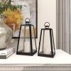 imageDeco 79 Metal Indoor Outdoor Candle Lantern Decorative Lantern Candle Holder Lantern 8quot x 8quot x 16quot Black27  22H