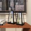 imageDeco 79 Metal Indoor Outdoor Candle Lantern Decorative Lantern Candle Holder Lantern 8quot x 8quot x 16quot Black27  22H