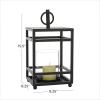 imageDeco 79 Metal Indoor Outdoor Candle Lantern Decorative Lantern Candle Holder Lantern 8quot x 8quot x 16quot Black8 x 8 x 16