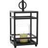 imageDeco 79 Metal Indoor Outdoor Candle Lantern Decorative Lantern Candle Holder Lantern 8quot x 8quot x 16quot Black8 x 8 x 16