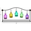 imageDeco 79 Metal Indoor Outdoor Candle Lantern Hanging Bottle Decorative Lantern Candle Holder Lantern 24quot x 5quot x 12quot Multi Colored