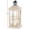 imageDeco 79 Wood Lighthouse Style Decorative Candle Lantern with Black Ring Handle 23quot x 9quot x 9quot BrownLight Brown