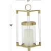 imageThe Novogratz Stainless Steel Decorative Candle Lantern with Acrylic Accents 11quot x 11quot x 23quot Gold11 x 11 x 18