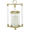 imageThe Novogratz Stainless Steel Decorative Candle Lantern with Acrylic Accents 11quot x 11quot x 23quot Gold11 x 11 x 18