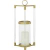 imageThe Novogratz Stainless Steel Decorative Candle Lantern with Acrylic Accents 11quot x 11quot x 23quot Gold11 x 11 x 23