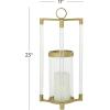 imageThe Novogratz Stainless Steel Decorative Candle Lantern with Acrylic Accents 11quot x 11quot x 23quot Gold11 x 11 x 23