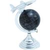 imageDeco 79 Aluminum Airplane World Map Globe 8quot x 8quot x 12quot SilverSilver