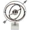 imageDeco 79 Aluminum Armillary Globe with Marble Base 10quot x 7quot x 13quot SilverSilverWhite