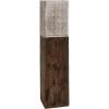 imageDeco 79 Mango Wood Handmade Indoor Outdoor Candle Lantern Laser Cut Metal Decorative Lantern Candle Holder Lantern 8quot x 8quot x 35quot BrownBrown