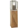 imageDeco 79 Mango Wood Handmade Indoor Outdoor Candle Lantern Laser Cut Metal Decorative Lantern Candle Holder Lantern 8quot x 8quot x 35quot BrownLight Brown