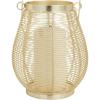 imageDeco 79 Metal Decorative Candle Lantern with Thin Metal Handle 7quot x 7quot x 9quot Gold