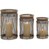 imageDeco 79 Metal Indoor Outdoor Candle Lantern Decorative Lantern Candle Holder Set of 3 Lantern 11quot 9quot 8quotH Silver