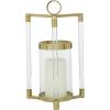 imageThe Novogratz Stainless Steel Decorative Candle Lantern with Acrylic Accents 11quot x 11quot x 23quot Gold11 x 11 x 18