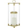imageThe Novogratz Stainless Steel Decorative Candle Lantern with Acrylic Accents 11quot x 11quot x 23quot Gold11 x 11 x 23