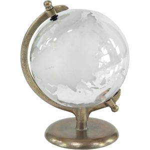 imageDeco 79 Aluminum Globe with Tiered Base 7quot x 6quot x 11quot CopperWhite