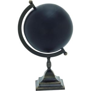 imageDeco 79 Industrial Metal Round Globe 11quot x 10quot x 18quot Black