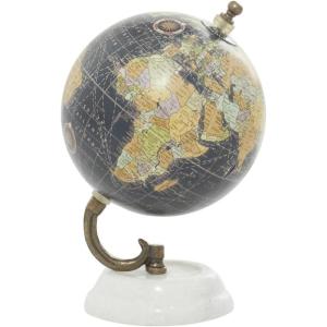 imageDeco 79 Modern Plastic Globe with Marble Base 5quot x 5quot x 8quot BlackBlack