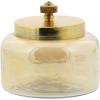 imageCosmoLiving by Cosmopolitan Glass Decorative Jars with Metal Lids Set of 2 4quot 5quotH Gold