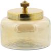 imageCosmoLiving by Cosmopolitan Glass Decorative Jars with Metal Lids Set of 2 4quot 5quotH Gold