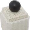 imageDeco 79 Ceramic Decorative Jars with Black Finial Set of 2 7quot 10quotH White