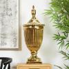 imageDeco 79 Ceramic Living Room Decorative Jars Tall Fluted Urn Decorative Container with Lid Jar with Lid 12quot x 12quot x 32quot WhiteGold