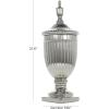 imageDeco 79 Ceramic Living Room Decorative Jars Tall Fluted Urn Decorative Container with Lid Jar with Lid 12quot x 12quot x 32quot WhiteSilver
