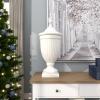 imageDeco 79 Ceramic Living Room Decorative Jars Tall Fluted Urn Decorative Container with Lid Jar with Lid 12quot x 12quot x 32quot WhiteWhite