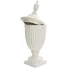 imageDeco 79 Ceramic Living Room Decorative Jars Tall Fluted Urn Decorative Container with Lid Jar with Lid 12quot x 12quot x 32quot WhiteWhite