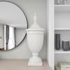 imageDeco 79 Ceramic Living Room Decorative Jars Tall Fluted Urn Decorative Container with Lid Jar with Lid 12quot x 12quot x 32quot WhiteWhite