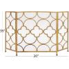 imageDeco 79 Contemporary Geometric Designed Metal Fireplace Screen 50quotL x 35quotH Gold