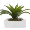 imageDeco 79 Faux Foliage Agave Artificial Plant with Realistic Leaves and White Ceramic Pot 11quot x 10quot x 10quot Green