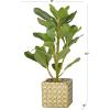 imageDeco 79 Faux Foliage Bay Laurel Artificial Plant with Realistic Leaves and Square Porcelain Pot 9quot x 9quot x 15quot Green