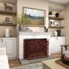 imageDeco 79 Metal Foldable Mesh Netting 3 Panel Fireplace Screen with Leaf and Vine Relief 45quot x 1quot x 30quot BrownBrown