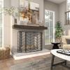 imageDeco 79 Metal Geometric Living Room Fireplace Screen Zig Zag Foldable Chevron 3 Panel Fire Spark Guard with Mesh Netting Screen 52quot x 1quot x 31quot BlackBlack