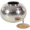 imageDeco 79 Metal Living Room Decorative Jars Hammered Decorative Container with Wood Lid Jar with Lid 11quot x 11quot x 12quot Silver11 x 11 x 12