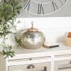 imageDeco 79 Metal Living Room Decorative Jars Hammered Decorative Container with Wood Lid Jar with Lid 11quot x 11quot x 12quot Silver11 x 11 x 12