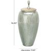 imageDeco 79 Metal Living Room Decorative Jars Hammered Decorative Container with Wood Lid Jar with Lid 11quot x 11quot x 12quot Silver7 x 7 x 16