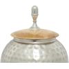 imageDeco 79 Metal Living Room Decorative Jars Hammered Decorative Container with Wood Lid Jar with Lid 11quot x 11quot x 12quot Silver8 x 8 x 12