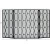 imageDeco 79 Metal Rectangle Fireplace Screen with Geometric Patterns 48quot x 1quot x 30quot Black31 x 51