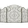 imageDeco 79 Metal Scroll Foldable Mesh Netting 3 Panel Fireplace Screen 60quot x 24quot x 40quot GrayBlack
