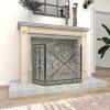 imageDeco 79 Metal Scroll Foldable Mesh Netting 3 Panel Fireplace Screen 60quot x 24quot x 40quot GrayBlack