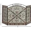 imageDeco 79 Metal Scroll Foldable Mesh Netting 3 Panel Fireplace Screen 60quot x 24quot x 40quot GrayBlack