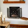 imageDeco 79 Metal Scroll Foldable Mesh Netting 3 Panel Fireplace Screen 60quot x 24quot x 40quot GrayBlack