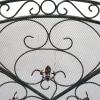 imageDeco 79 Metal Scroll Foldable Mesh Netting 3 Panel Fireplace Screen 60quot x 24quot x 40quot GrayBlack