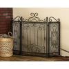 imageDeco 79 Metal Scroll Foldable Mesh Netting 3 Panel Fireplace Screen 60quot x 24quot x 40quot GrayBrown