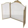 imageDeco 79 Metal Scroll Foldable Mesh Netting 3 Panel Fireplace Screen 60quot x 24quot x 40quot GrayGold