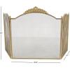 imageDeco 79 Metal Scroll Foldable Mesh Netting 3 Panel Fireplace Screen 60quot x 24quot x 40quot GrayGold