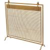 imageDeco 79 Metal Suspended Grid Style Netting Single Panel Fireplace Screen with Bolted Detailing 38quot x 9quot x 36quot Copper