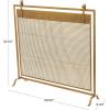 imageDeco 79 Metal Suspended Grid Style Netting Single Panel Fireplace Screen with Bolted Detailing 38quot x 9quot x 36quot Copper