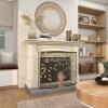 imageDeco 79 Metal Tree Single Panel Fireplace Screen with Mesh Netting 39quot x 7quot x 33quot BrassBronze